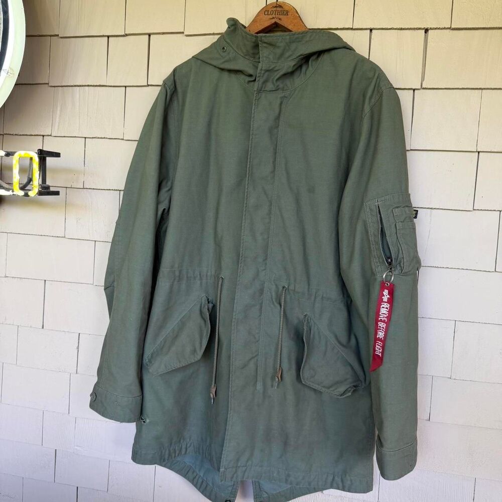 Alpha-industries Men's Green and Khaki Coat